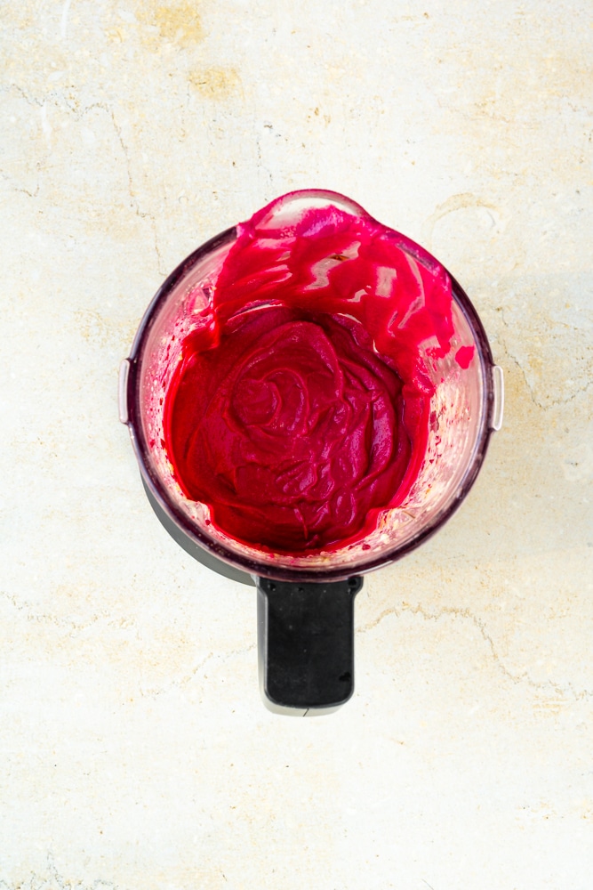 blended beet hummus ingredients in instant pot blender
